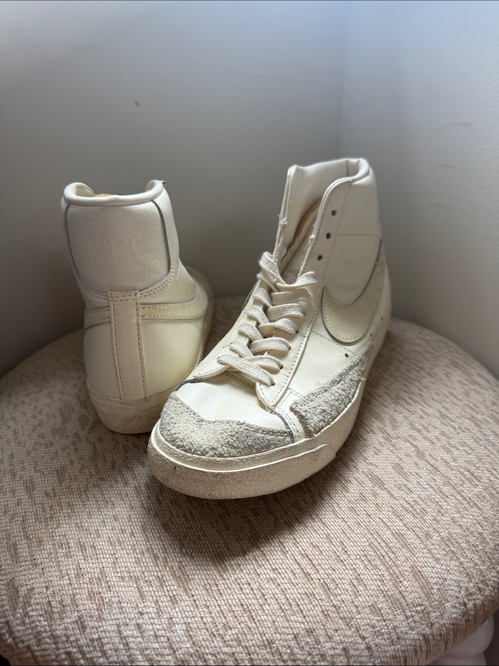 Nike Women's High-Top Sneakers in Off-White/Cream